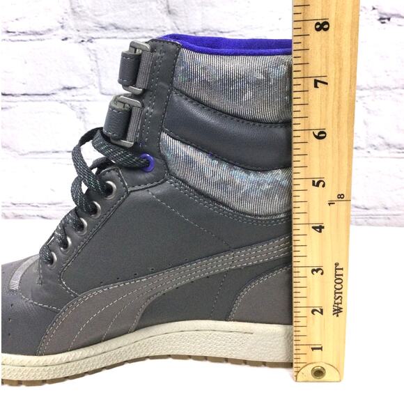 Puma Sky Hi Contact Wedge Gray Leather Retro High Top Futuristic Sneaker 10 - Picture 12 of 12